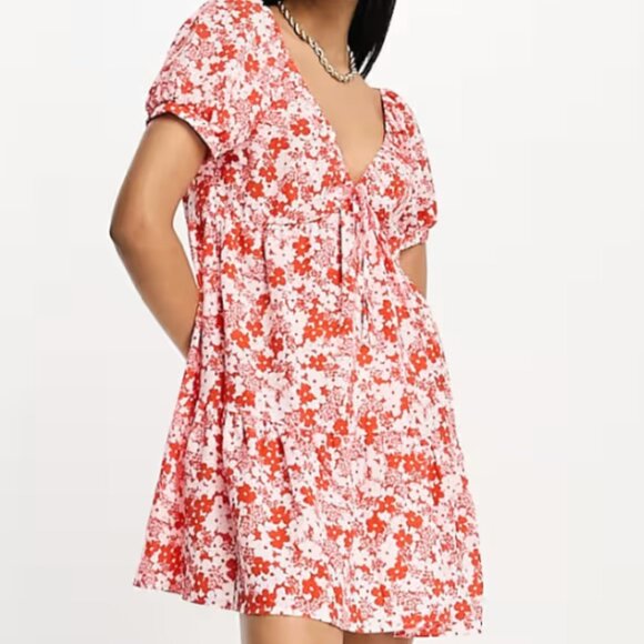 ASOS Dresses & Skirts - ASOS DESIGN - Red and White Floral Dress